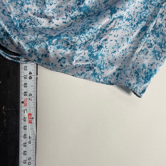 Cinq a Sept 0 Womens Sapir Dress Sky Dive Blue Slip Ruched Side Satin Party - Picture 9 of 12